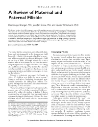 A Review of Maternal and Paternal Filicide