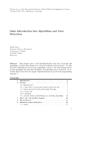Basic Introduction Into Algorithms and Data Structures