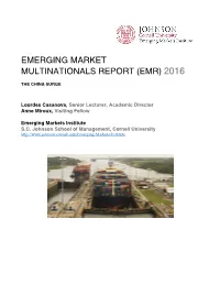 Emerging Market Multinationals Report (EMR), Co-Authored by Dr
