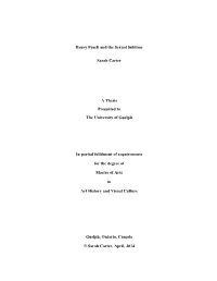 Henry Fuseli and the Sexual Sublime Sarah Carter a Thesis Presented to the University of Guelph in Partial Fulfilment of Require