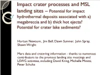 Impact Crater Processes in the MSL Landing Sites