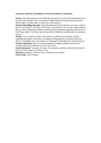 Journalists' Collective Representation and Editorial Content in Newspapers