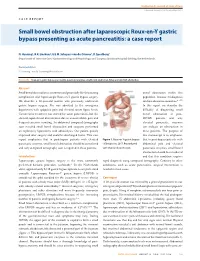 Small Bowel Obstruction After Laparoscopic Roux-En-Y Gastric Bypass Presenting As Acute Pancreatitis: a Case Report