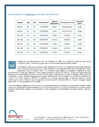Stable Isotopes of Gadolinium Available from ISOFLEX