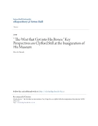 " the West That Got Into His Bones:" Key Perspectives on Clyfford Still At