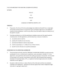 This Is an Agreement for Parenting Coordination Services