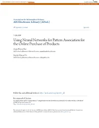Using Neural Networks for Pattern Association for the Online Purchase