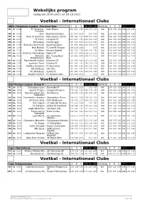 Wekelijks Program Voetbal