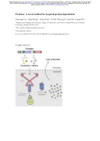 A Novel Method for Targeted Protein Degradation