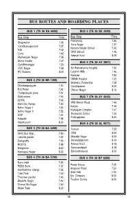Bus Routes and Boarding Places