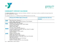 Community Service Calendar
