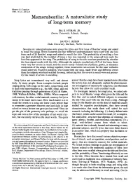 Memorabeatlia: a Naturalistic Study of Long-Term Memory