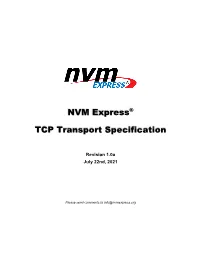 NVM Express TCP Transport Specification 1.0A