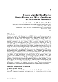 Organic Light Emitting Diodes: Device Physics and Effect of Ambience on Performance Parameters