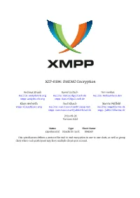 XEP-0384: OMEMO Encryption