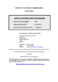 Applications and Decisions for Scotland