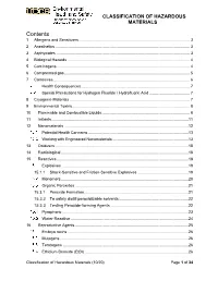 Classification of Hazardous Materials