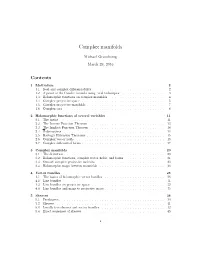 Complex Manifolds