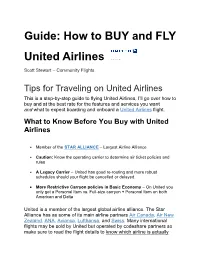 Guide: How to BUY and FLY United Airlines