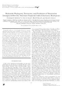 Molecular Phylogeny, Taxonomy, and Evolution of Nonmarine Lineages Within the American Grapsoid Crabs (Crustacea: Brachyura) Christoph D