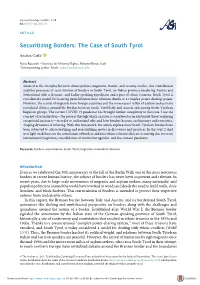 Securitizing Borders: the Case of South Tyrol