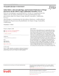 Talus Fabric, Clast Morphology, and Botanical Indicators of Slope Processes on the Chaos Crags (California Cascades), U.S.A