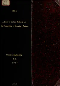 A Study of Certain Methods for the Preparation of Secondary Amines