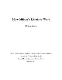 How Milton's Rhythms Work