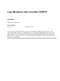 Lego Mindstorm with Linux Mini-HOWTO