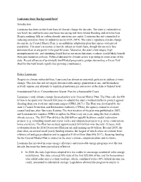 Louisiana State Background Brief Introduction Louisiana Has Been on the Front Lines of Climate Change for Decades