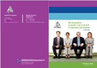 Non-Discrimination on Grounds of Age in the Field of Employment and Occupation ...A Brief Guide