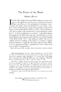 The Frame of the Phaedo Matthew Hiscock