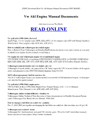 Vw Akl Engine Manual Documents.PDF [BOOK]