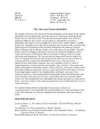 560 American Transcendentalists--Fall 2018 With