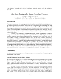 Algorithmic Techniques for Regular Networks of Processors Introduction