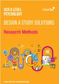 Design a Study Solutions Research Methods