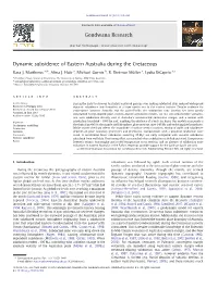 Dynamic Subsidence of Eastern Australia During the Cretaceous