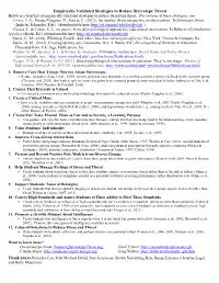 Empirically Validated Strategies to Reduce Stereotype Threat Below Is a Brief List of Empirically Validated Strategies to Reduce Stereotype Threat