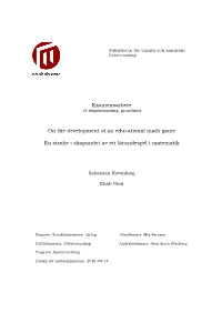Examensarbete on the Development of an Educational Math