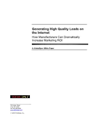 Generating Qualified Leads on the Internet