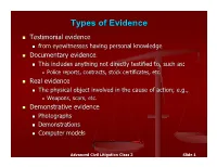 Types of Evidence