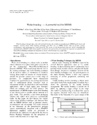 Wafer Bonding — a Powerful Tool for MEMS