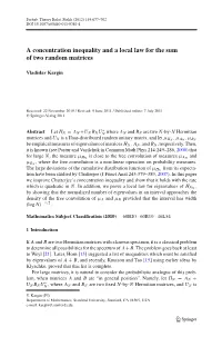 A Concentration Inequality and a Local Law for the Sum of Two Random Matrices