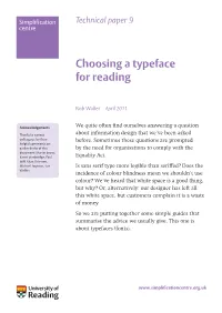 Choosing a Typeface for Reading