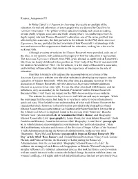 Krasner Assignment #3 in Philip Cusick's a Passion for Learning, We
