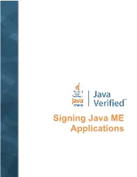 Signing Java ME Applications