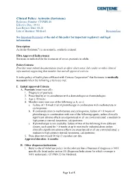 Soriatane) Reference Number: CP.PMN.40 Effective Date: 08.10 Last Review Date: 08.20 Line of Business: Medicaid Revision Log