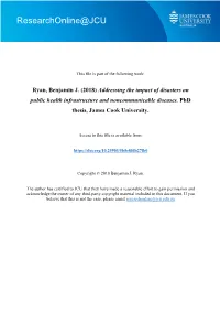 Addressing the Impact of Disasters on Public Health Infrastructure and Noncommunicable Diseases