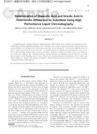 Determination of Oleanolic Acid and Ursolic Acid in Oldenlandia Diffusa and Its Substitute Using High Performance Liquid Chromatography