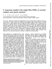 F Responses Studied with Single Fibre EMG in Normal Subjects and Spastic Patients1